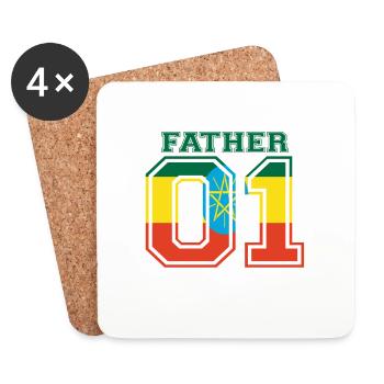 Father vater papa 01 queen Äthiopien - Untersetzer (4er-Set) - Weiß - Vorne