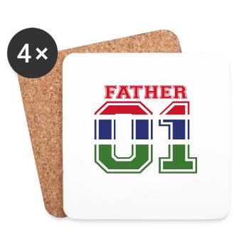 Father vater papa 01 queen Gambia - Untersetzer (4er-Set) - Weiß - Vorne
