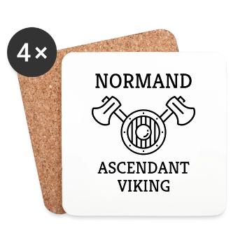 Normandie / Normand / Normande / France - Dessous de verre (lot de 4) - blanc - Devant