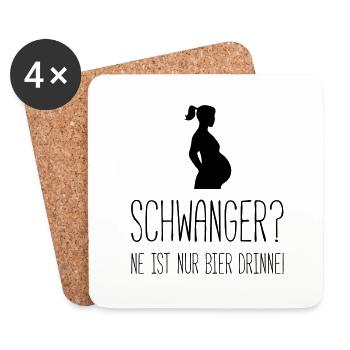 schwanger nur bier - Untersetzer (4er-Set) - Weiß - Vorne