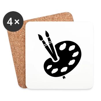 painter - Coasters (set of 4) - white - Front
