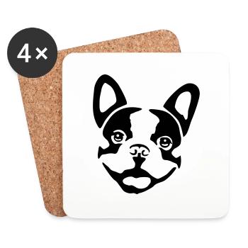 Dog - French Bulldog - Dessous de verre (lot de 4) - blanc - Devant