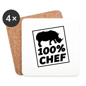 chef nashorn - Untersetzer (4er-Set) - Weiß - Vorne