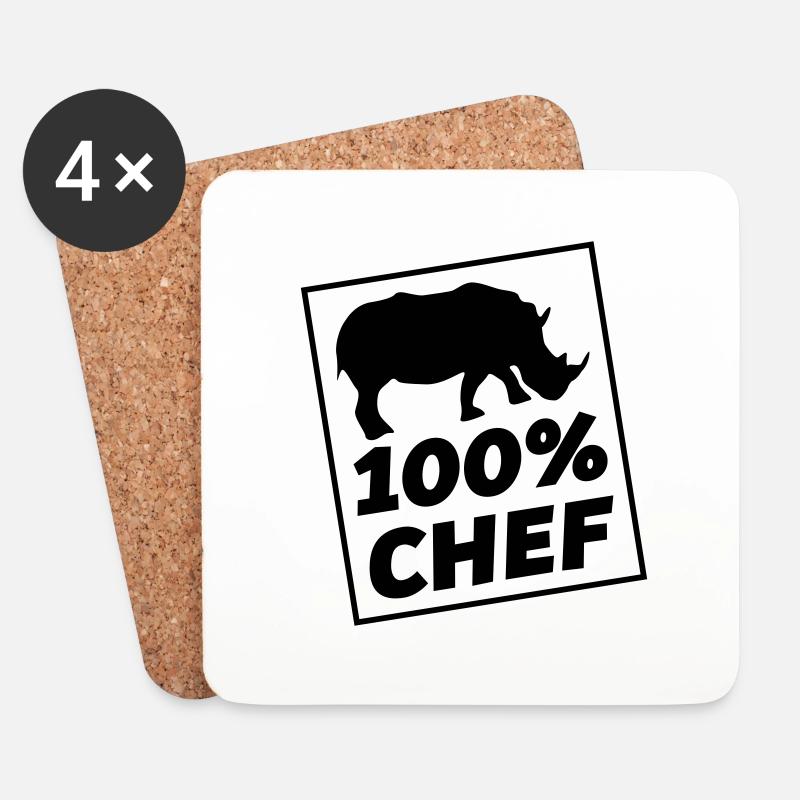 chef nashorn - Untersetzer (4er-Set) - Weiß