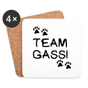 team_gassi_01 - Untersetzer (4er-Set) - Weiß - Vorne