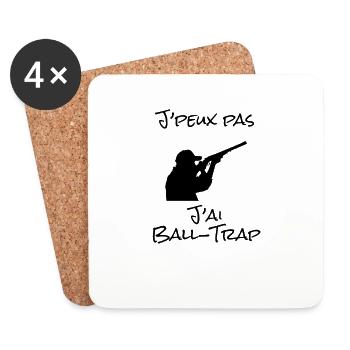 J'peux pas j'ai Ball-Trap - Dessous de verre (lot de 4) - blanc - Devant