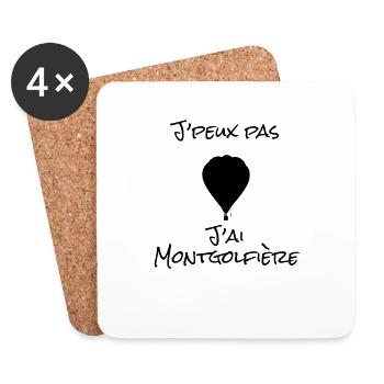 J'peux pas j'ai Montgolfière - Dessous de verre (lot de 4) - blanc - Devant