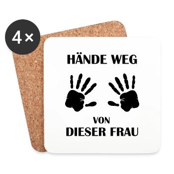 haende weg von dieser frau 01 - Untersetzer (4er-Set) - Weiß - Vorne