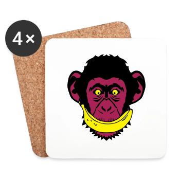 monkey smile banana smile - Coasters (set of 4) - white - Front