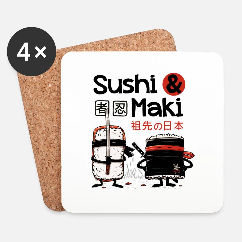 Sushi & Maki - Untersetzer (4er-Set) - Weiß