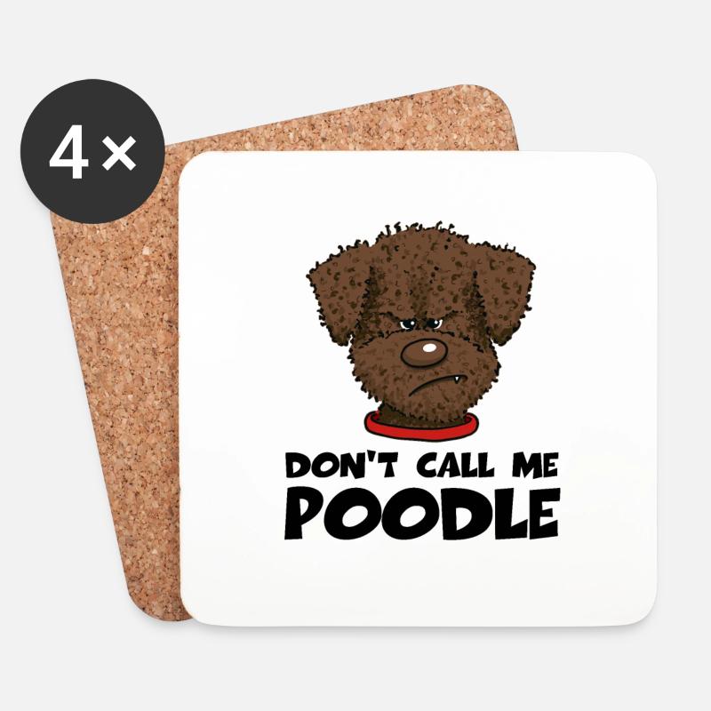 Poodle1 2 - Untersetzer (4er-Set) - Weiß