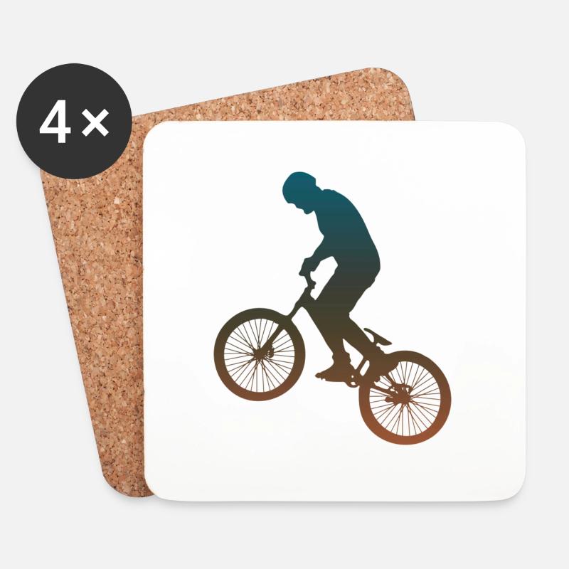 Fahrrad / Biker - Untersetzer (4er-Set) - Weiß