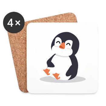 pingouin - Dessous de verre (lot de 4) - blanc - Devant