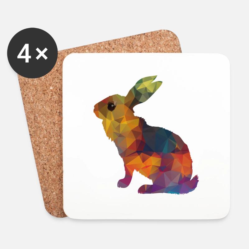 Rabbit - Coasters (set of 4) - white