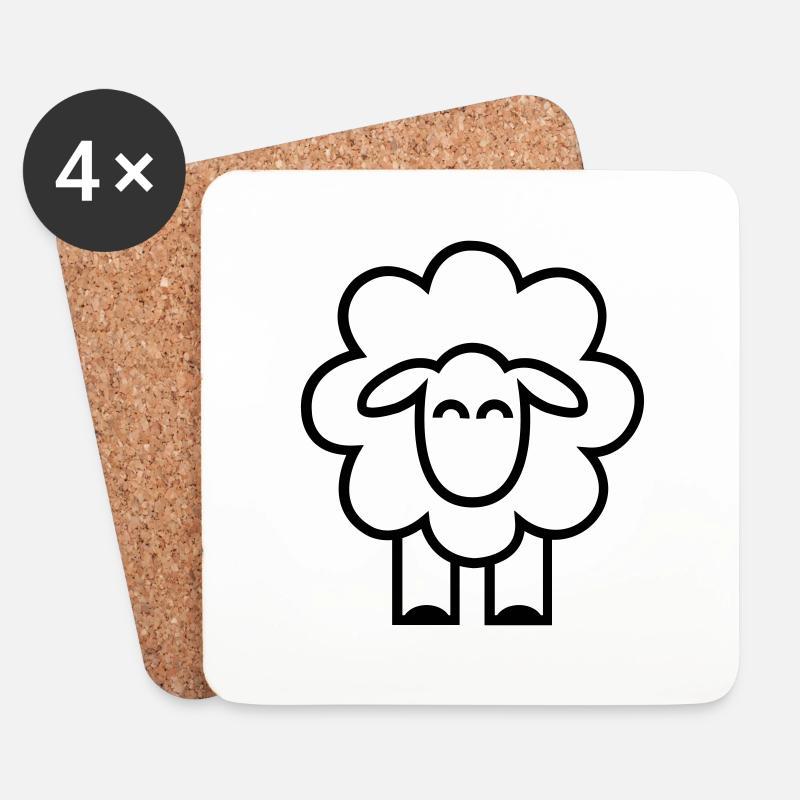 weißes Schaf Icon Geschenk Tierwirt - Untersetzer (4er-Set) - Weiß