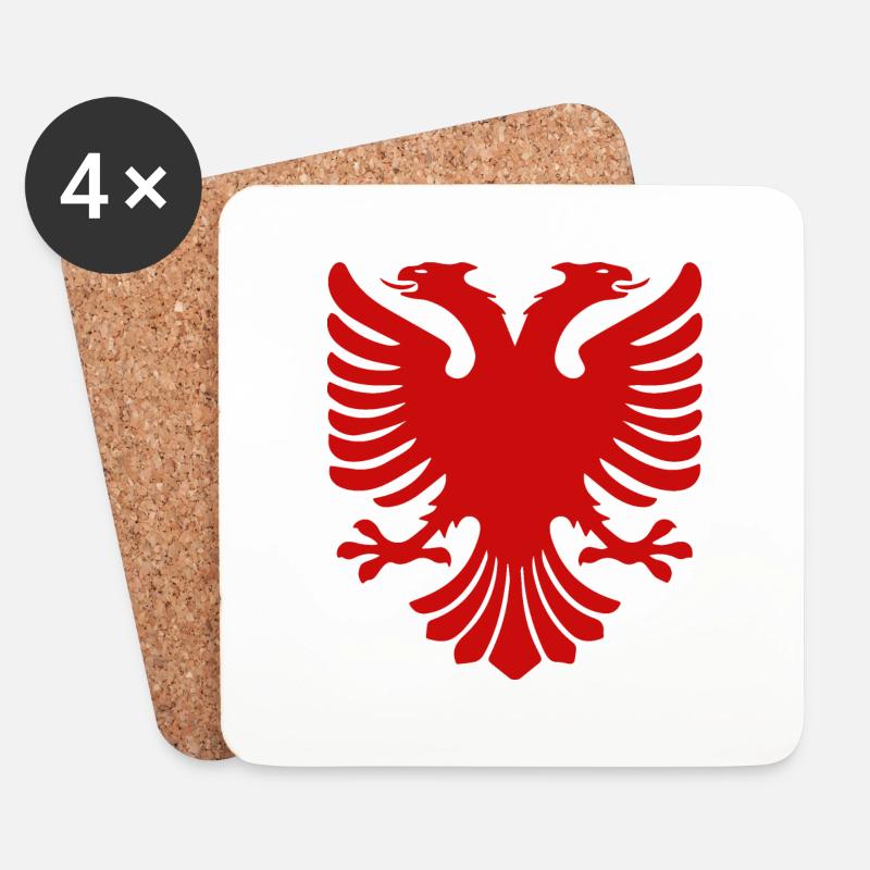 Albania - Untersetzer (4er-Set) - Weiß