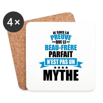 preuve que le beau-frère parfait pas un mythe - Dessous de verre (lot de 4) - blanc - Devant