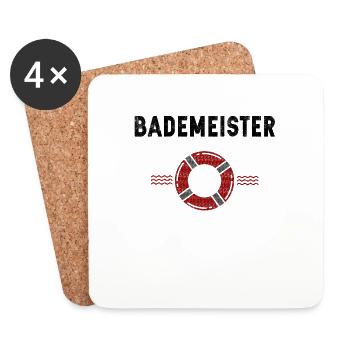 Bademeister - Untersetzer (4er-Set) - Weiß - Vorne