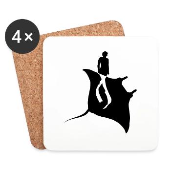 Manta 1 - Coasters (set of 4) - white - Front