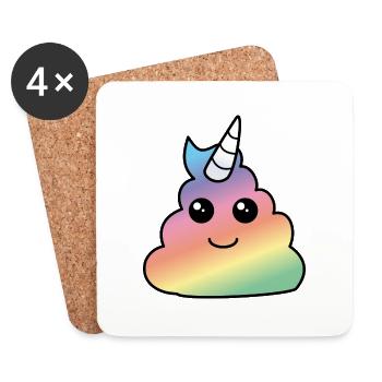 Merde de licorne - Dessous de verre (lot de 4) - blanc - Devant