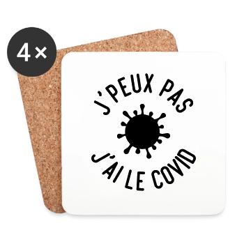 Je peux pas, j'ai le covid - Dessous de verre (lot de 4) - blanc - Devant