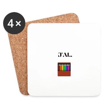 J peux pas jai coloriage - Dessous de verre (lot de 4) - blanc - Devant
