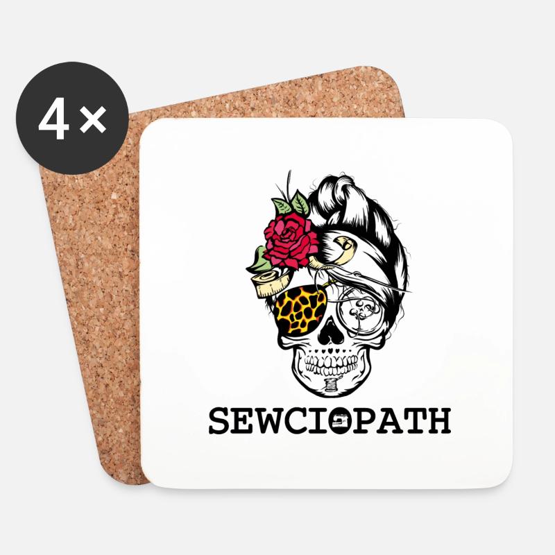 Sewciopath - Untersetzer (4er-Set) - Weiß