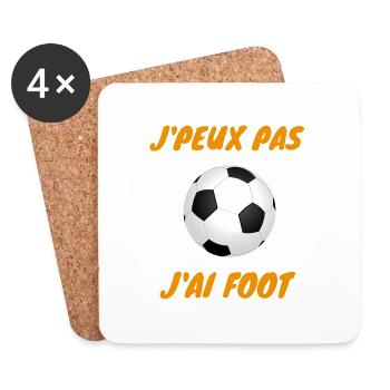 j peux pas j ai foot - Dessous de verre (lot de 4) - blanc - Devant
