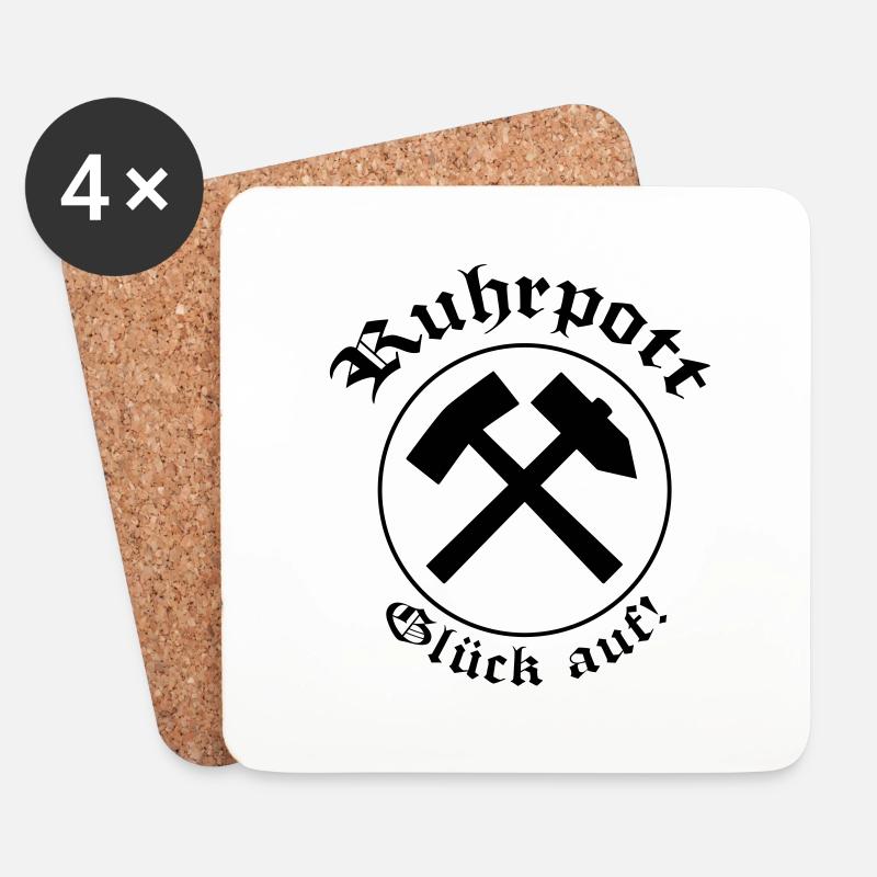Ruhrpott Gück Auf - Untersetzer (4er-Set) - Weiß