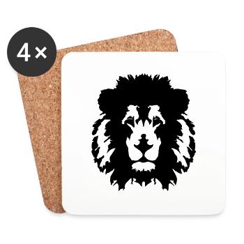 Lion Face - Coasters (set of 4) - white - Front