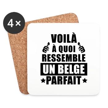 voilà à quoi ressemble un Belge parfait - Dessous de verre (lot de 4) - blanc - Devant