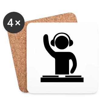 Hey DJ - Dessous de verre (lot de 4) - blanc - Devant