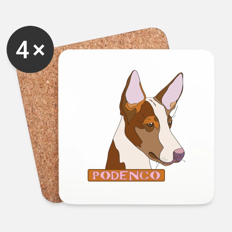 Podenco - Untersetzer (4er-Set) - Weiß