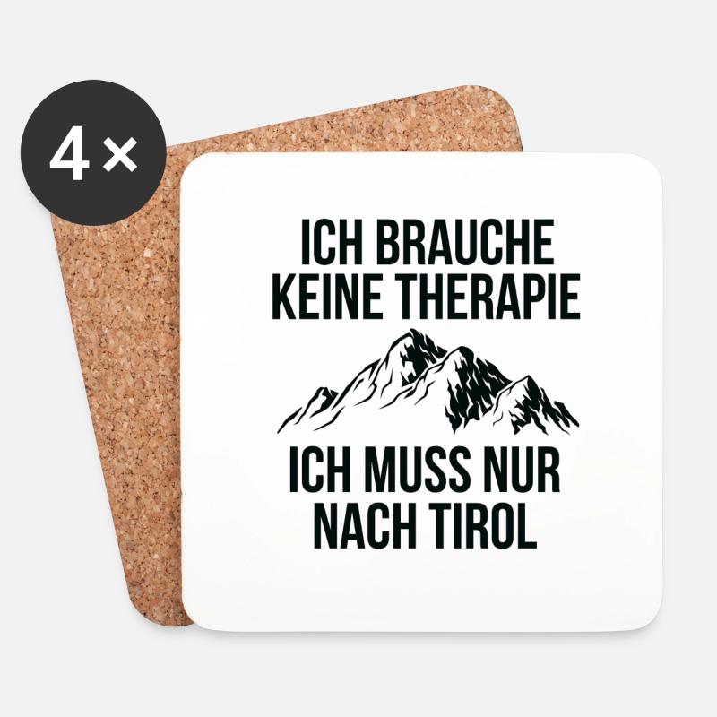 Tirol Urlaub Spruch - Tiroler Berge Wander Urlaub - Untersetzer (4er-Set) - Weiß