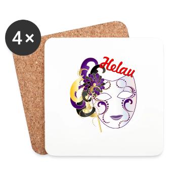helau - Untersetzer (4er-Set) - Weiß - Vorne