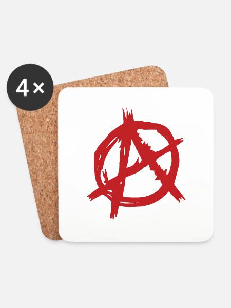 Anarchie - Untersetzer (4er-Set) - Weiß