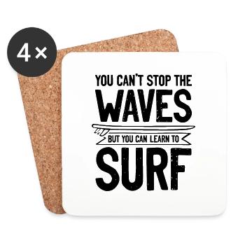 Surfer Surf spruch - Untersetzer (4er-Set) - Weiß - Vorne