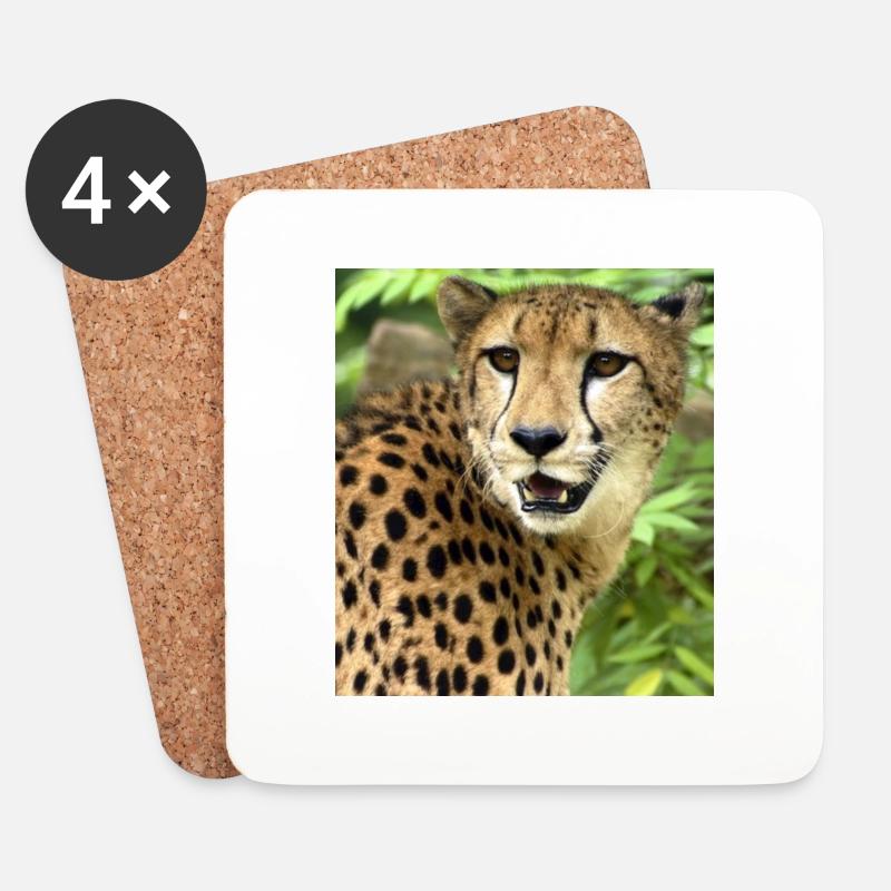 Cheetah - Untersetzer (4er-Set) - Weiß
