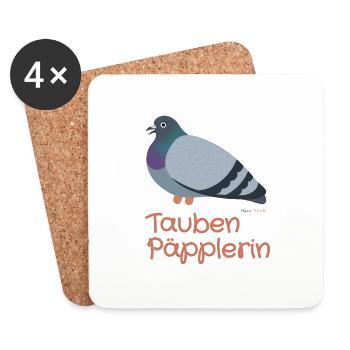 Taube päppeln - Pigeon Heros - Untersetzer (4er-Set) - Weiß - Vorne