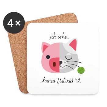 Ich sehe keinen Unterschied 1 - Untersetzer (4er-Set) - Weiß - Vorne