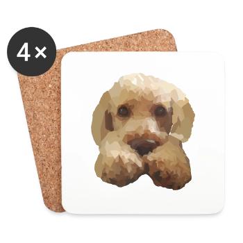 Süßer Hund Pudel Labradoodle Goldendoodle - Untersetzer (4er-Set) - Weiß - Vorne