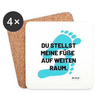 du stellst meine Füße auf weiten Raum - Untersetzer (4er-Set) - Weiß - Vorne