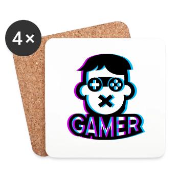 GAMER FIGURE TRICOLOR TECHNO STYLE - FASHION 2021 - Coasters (set of 4) - white - Front