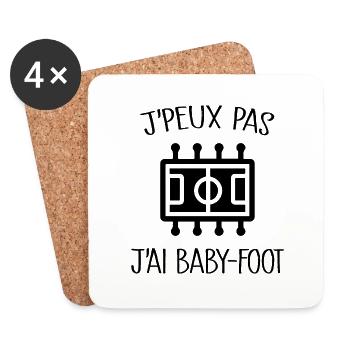 Je Peux Pas J'ai Baby Foot - Dessous de verre (lot de 4) - blanc - Devant