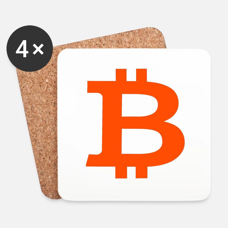 Bitcoin - Coasters (set of 4) - white