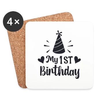 My 1st Birthday - Coasters (set of 4) - white - Front