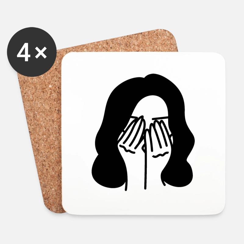 crying - Coasters (set of 4) - white