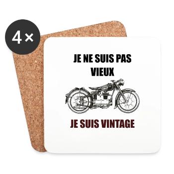 Je ne suis pas vieux je suis vintage - Dessous de verre (lot de 4) - blanc - Devant