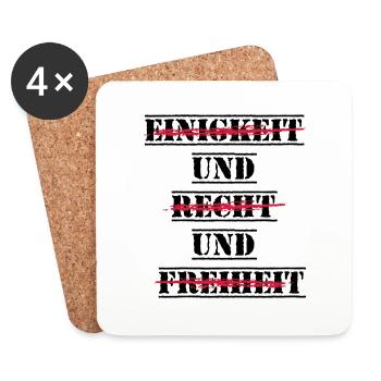 Einigkeit und Recht und Freiheit - Untersetzer (4er-Set) - Weiß - Vorne