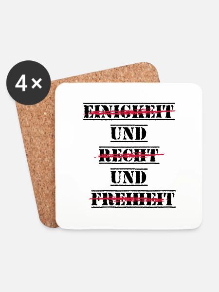 Einigkeit und Recht und Freiheit - Untersetzer (4er-Set) - Weiß